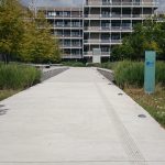 Sidewalk view of the ramp